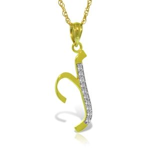 14K GOLD NECKLACE DIAMONDS INITIAL "Y" PEDANT